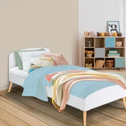 Lit simple scandinave 90 x 190 CM SOREN bois et blanc>IDMarket Online