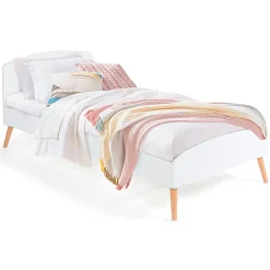 Lit simple scandinave 90 x 190 CM SOREN bois et blanc>IDMarket Online