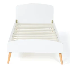 Lit simple scandinave 90 x 190 CM SOREN bois et blanc><noscript><img width=