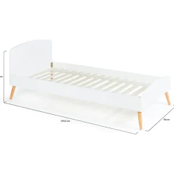 Lit simple scandinave 90 x 190 CM SOREN bois et blanc><noscript><img width=