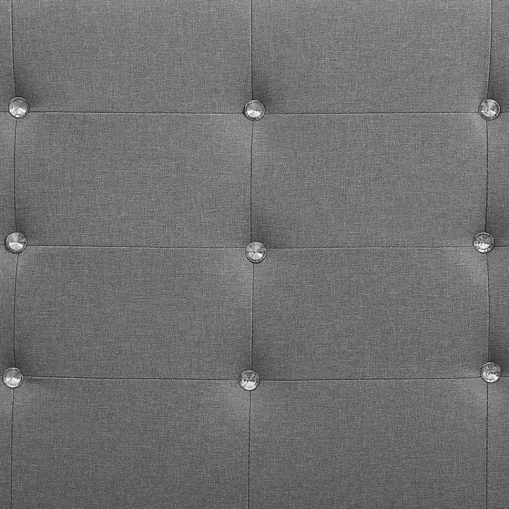 Idimex Lit simple TICO, 90 x 190 cm, capitonné avec sommier, revêtement en tissu gris* Lit Simple