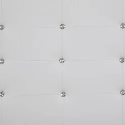 Lit simple TICO, 90 x 190 cm, capitonné avec sommier, revêtement synthétique blanc><noscript><img width=