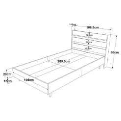 Lit simple Vesanto 100 x 200 cm blanc noir en.casa><noscript><img width=