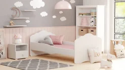 Kobi Lit simple Wave 140x70 - couleur blanche*Enfant Lit Enfant