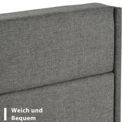 Okwish Lit simple 90x200 cm - Lit adulte capitonné avec tête de lit - Lin - Sans Matelas - Gris Foncé* Lit Simple