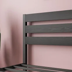 Okwish Lit Simple 90x200 cm - Lit en Métal Noir Contemporain et Durable pour Chambre Ado - Sans Matelas* Lit Simple