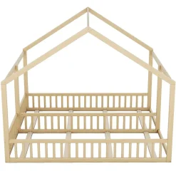 Lit simple 90X200 Lit plat Modèle d'appartement Couleur naturelle>Blackcolors Discount