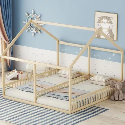 Lit simple 90X200 Lit plat Modèle d'appartement Couleur naturelle><noscript><img width=
