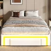 ModernLuxe Lit simple 90x200cm - 2 tiroirs - sans tête de lit - LED - blanc (matelas non inclus)* Lit Simple