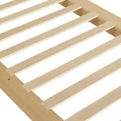 ModernLuxe Lit simple 90x200cm - tête de lit rembourrée amovible - bois massif + éponge + contreplaqué - Naturel (matelas non inclus)* Lit Simple
