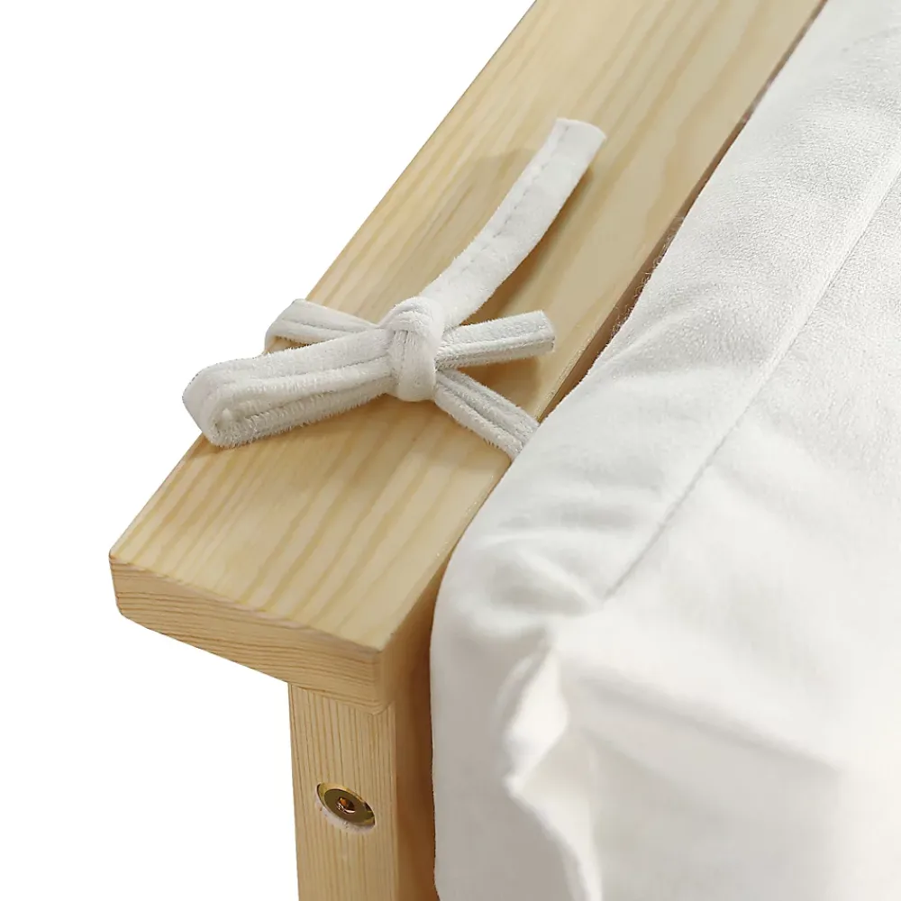 ModernLuxe Lit simple 90x200cm - tête de lit rembourrée amovible - bois massif + éponge + contreplaqué - Naturel (matelas non inclus)* Lit Simple