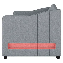 Lit Simple 90x200cm, Canapé-Lit avec Tiroirs et Éclairage Ambiant, Beige><noscript><img width=