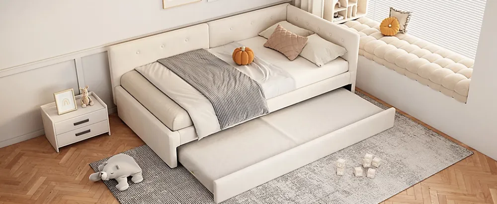 Fortuna lai Lit Simple 90x200cm, Canapé-Lit avec Lit Escamotable, Minimalisme, Gris*Enfant Lit Enfant