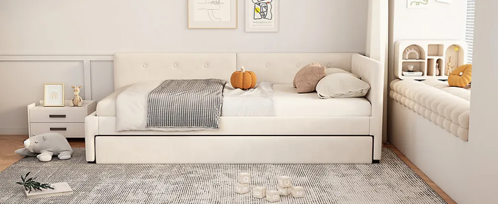 Fortuna lai Lit Simple 90x200cm, Canapé-Lit avec Lit Escamotable, Minimalisme, Gris*Enfant Lit Enfant