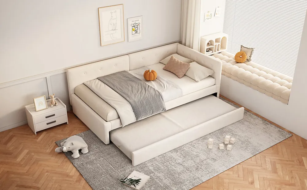 Fortuna lai Lit Simple 90x200cm, Canapé-Lit avec Lit Escamotable, Minimalisme, Gris*Enfant Lit Enfant