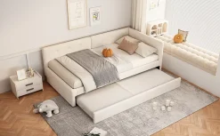 Fortuna lai Lit Simple 90x200cm, Canapé-Lit avec Lit Escamotable, Minimalisme, Gris*Enfant Lit Enfant