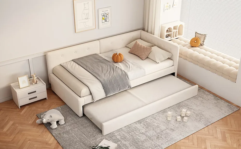 Fortuna lai Lit Simple 90x200cm, Canapé-Lit avec Lit Escamotable, Minimalisme, Gris*Enfant Lit Enfant