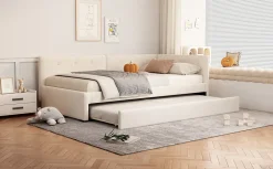 Fortuna lai Lit Simple 90x200cm, Canapé-Lit avec Lit Escamotable, Minimalisme, Gris*Enfant Lit Enfant