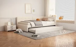 Fortuna lai Lit Simple 90x200cm, Canapé-Lit avec Lit Escamotable, Minimalisme, Gris*Enfant Lit Enfant