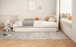 Fortuna lai Lit Simple 90x200cm, Canapé-Lit avec Lit Escamotable, Minimalisme, Gris*Enfant Lit Enfant