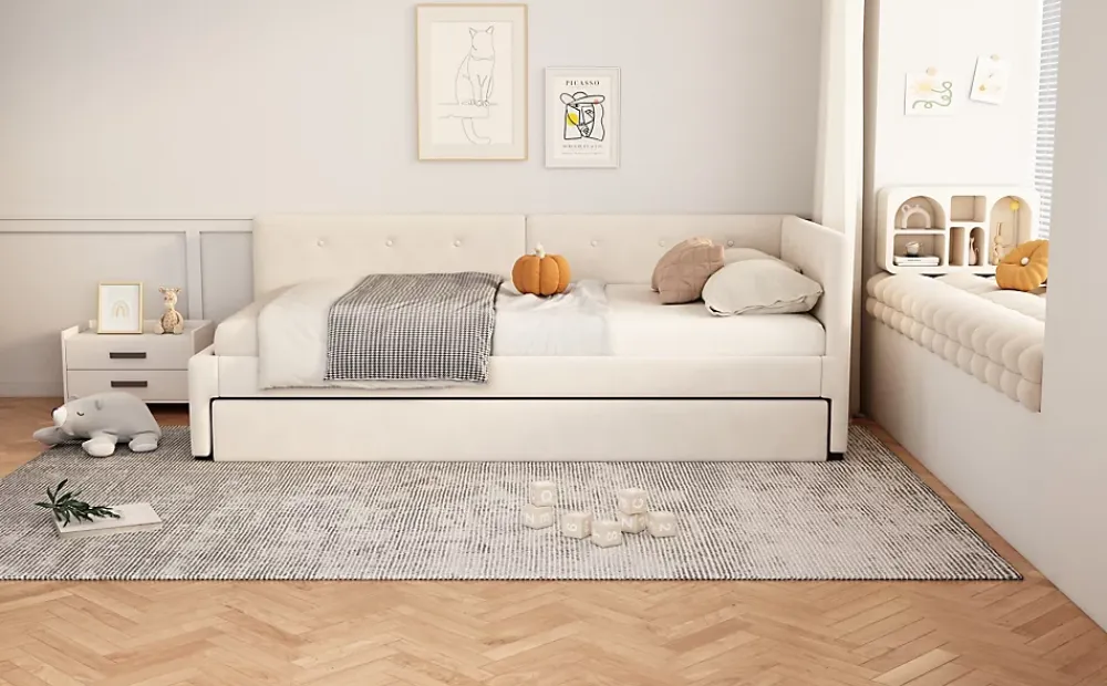 Fortuna lai Lit Simple 90x200cm, Canapé-Lit avec Lit Escamotable, Minimalisme, Gris*Enfant Lit Enfant