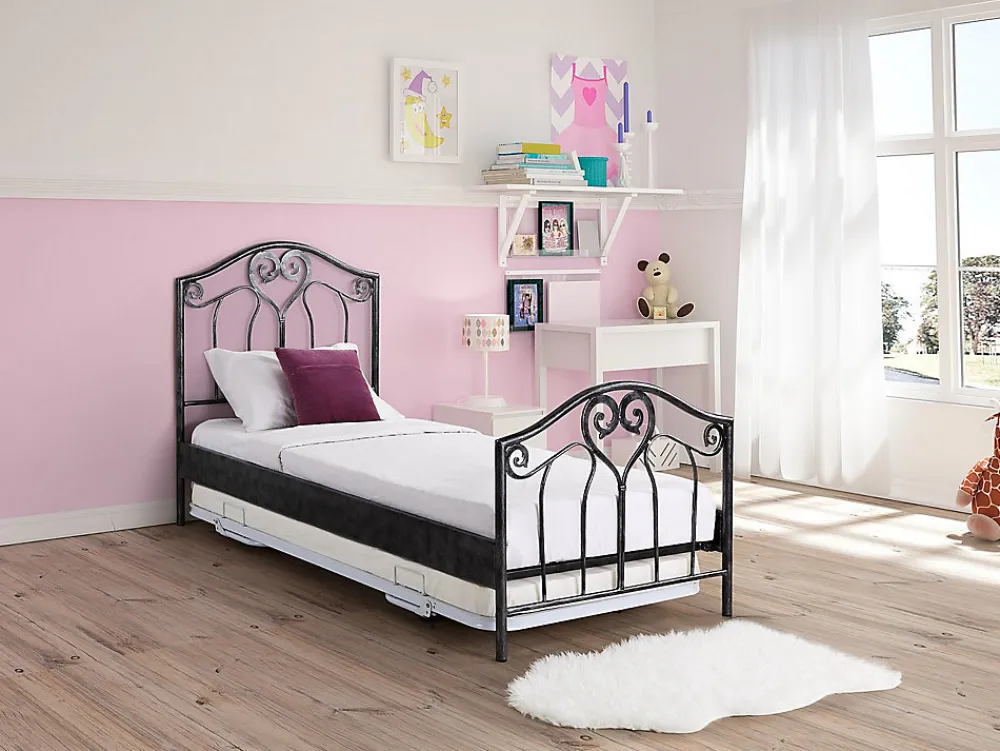 Lit sommier d'appoint pliant 90 x 190 cm - Métal - Blanc - ADONIS II>Vente-unique Clearance