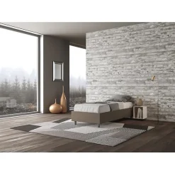 Lit Sommier sans sommier capitonné 80x190 simili cuir cappuccino Azelia><noscript><img width=