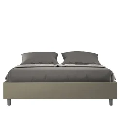 Lit sommier sans sommier capitonné 160x190 simili cuir cappuccino Azelia>Ityhome Clearance