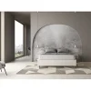 Ityhome Lit Sommier sans sommier capitonné 160x200 simili cuir Azelia blanc* Lit Coffre