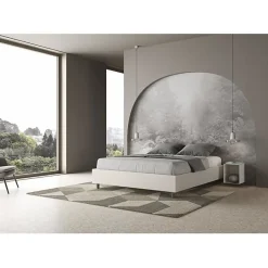 Ityhome Lit Sommier sans sommier capitonné 160x200 simili cuir Azelia blanc* Lit Coffre