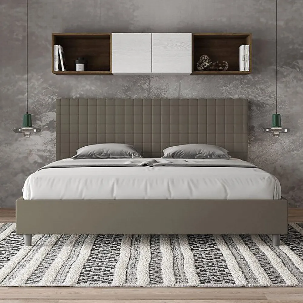 Lit Sunny cappuccino en similicuir avec sommier rembourré 200x200>Ityhome Sale