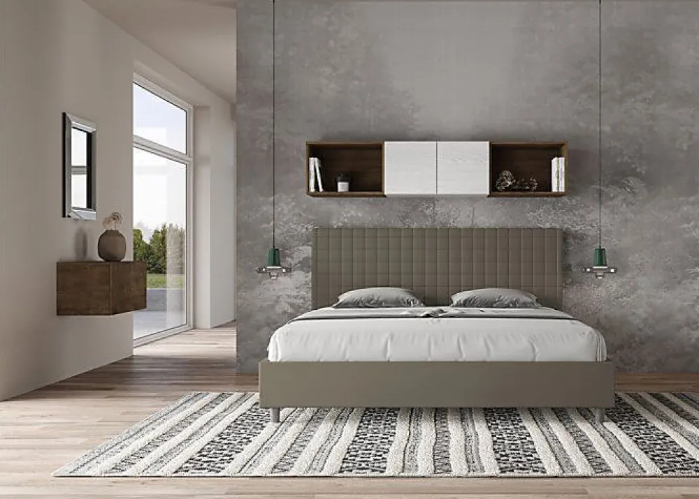 Lit Sunny cappuccino en similicuir avec sommier rembourré 200x200>Ityhome Sale