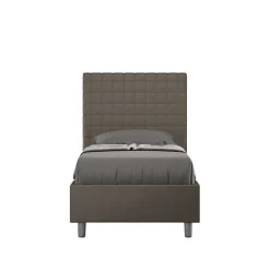 Lit Sunny cappuccino en similicuir avec sommier tapissé 80x190>Ityhome Sale