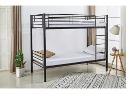 Habitat Et Jardin Lit superposé "ADAM" - 90 x 190 cm - Métal - Noir*Enfant Lit Enfant