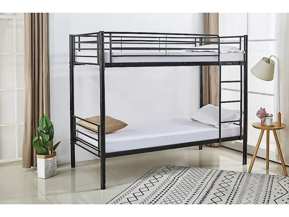 Habitat Et Jardin Lit superposé "ADAM" - 90 x 190 cm - Métal - Noir*Enfant Lit Enfant