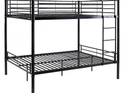 Lit superposé double "Adam" Sommier inclus 140 x 190 cm Noir>Habitat Et Jardin Online
