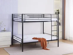Lit superposé double "Adam" Sommier inclus 140 x 190 cm Noir>Habitat Et Jardin Online