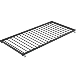 Lit superposé en métal, adapté enfants et ados, avec lit gigogne, 4 barrières, noir, 90x200cm, 90x190cm><noscript><img width=