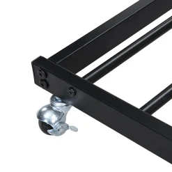 Lit superposé en métal, adapté enfants et ados, avec lit gigogne, 4 barrières, noir, 90x200cm, 90x190cm><noscript><img width=