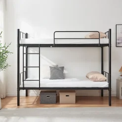 [En.Casa] Lit superposé en métal Berimma 90 x 200 cm noir en.casa*Enfant Lit Enfant