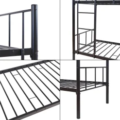 [En.Casa] Lit superposé en métal Berimma 90 x 200 cm noir en.casa*Enfant Lit Enfant