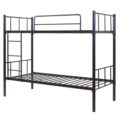 [En.Casa] Lit superposé en métal Berimma 90 x 200 cm noir en.casa*Enfant Lit Enfant