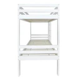 Simple Life Lit superposé enfant avec rangements chaussures et casiers, convertible 2 lits simples, blanc, 90x200 cm*Enfant Lit Enfant