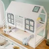 ProximaX Lit superposé enfant 90x200 cm blanc/gris en pin et MDF avec barrières de sécurité, 3 tiroirs et rangement*Enfant Lit Enfant