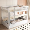 ProximaX Lit superposé enfant 90x200 cm en bois massif blanc avec système de rangement hydraulique, lit solide, durable et fonctionnel*Enfant Lit Enfant