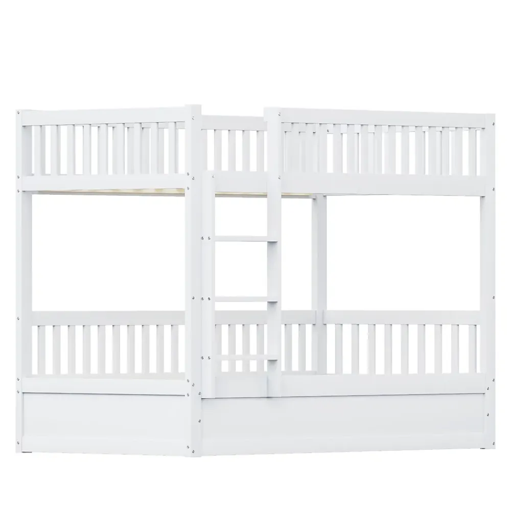 ProximaX Lit superposé enfant 90x200 cm en bois massif blanc avec système de rangement hydraulique, lit solide, durable et fonctionnel*Enfant Lit Enfant