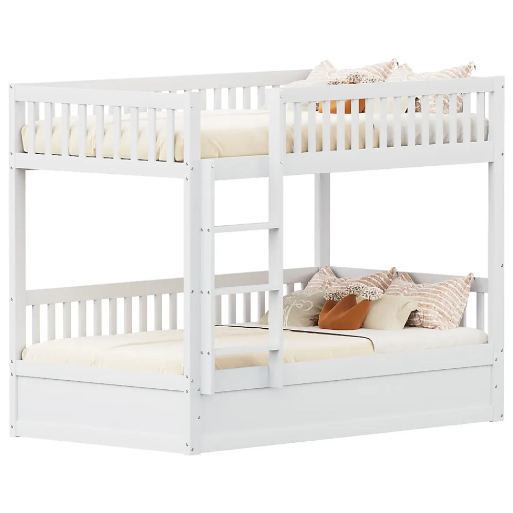 ProximaX Lit superposé enfant 90x200 cm en bois massif blanc avec système de rangement hydraulique, lit solide, durable et fonctionnel*Enfant Lit Enfant