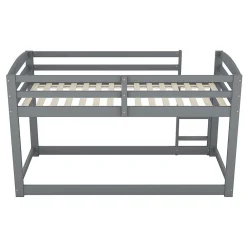 Lit Superposé Enfant 90X200Cm Pin Gris><noscript><img width=