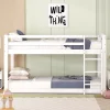 Lit superposé pour enfants, lit cadre bois massif pin, montage facile, blanc, 90x200 cm>Simple Life Hot