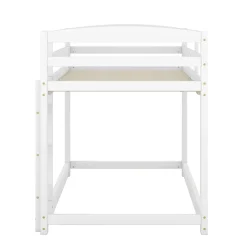 Lit superposé pour enfants, lit cadre bois massif pin, montage facile, blanc, 90x200 cm>Simple Life Hot